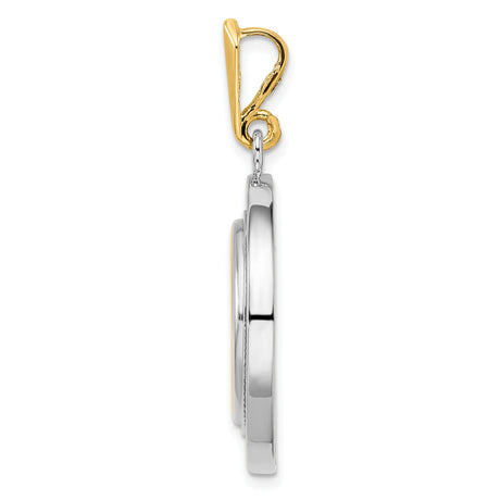 17 mm 14k Multi-Tone Gold coin bezel pendant for US $5 American Buffalo — alternate view