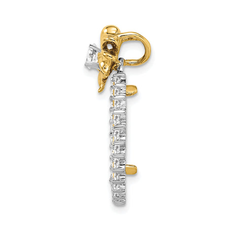 17 mm 14k Multi-Tone Gold coin bezel pendant for US $5 American Buffalo — alternate view