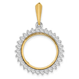 17 mm 14k Multi-Tone Gold coin bezel pendant for US $5 American Buffalo