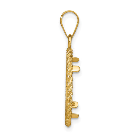 17 mm 14k Yellow Gold coin bezel pendant for US $5 American Buffalo — alternate view