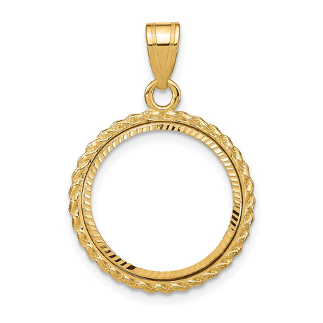 17 mm 14k Yellow Gold coin bezel pendant for US $5 American Buffalo