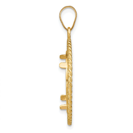 17 mm 14k Yellow Gold coin bezel pendant for US $5 American Buffalo — alternate view