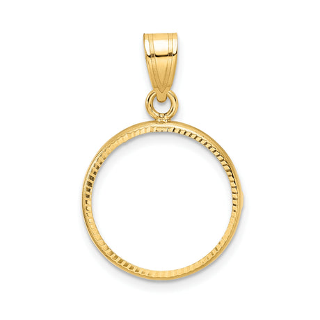 17 mm 10k Yellow Gold coin bezel pendant for US $5 American Buffalo