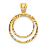 17 mm 14k Yellow Gold coin bezel pendant for US $5 American Buffalo — additional image