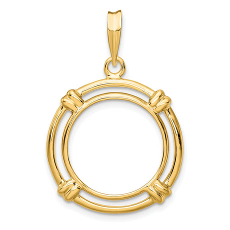 17 mm 14k Yellow Gold coin bezel pendant for US $5 American Buffalo
