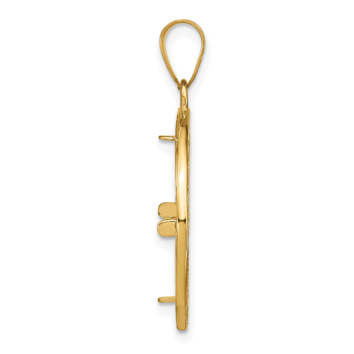 17 mm 14k Yellow Gold coin bezel pendant for US $5 American Buffalo — alternate view