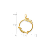 17 mm 14k Yellow Gold coin bezel pendant for US $5 American Buffalo — size reference (ruler)