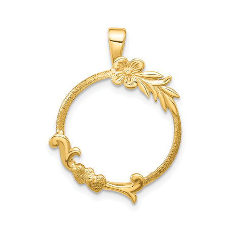 17 mm 14k Yellow Gold coin bezel pendant for US $5 American Buffalo