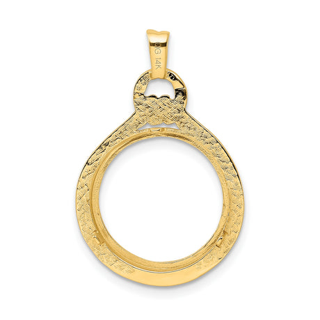 17 mm 14k Yellow Gold coin bezel pendant for US $5 American Buffalo — additional image
