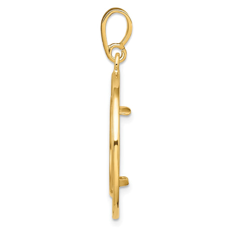 17 mm 14k Yellow Gold coin bezel pendant for US $5 American Buffalo — alternate view