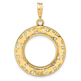 17 mm 14k Yellow Gold coin bezel pendant for US $5 American Buffalo — additional image