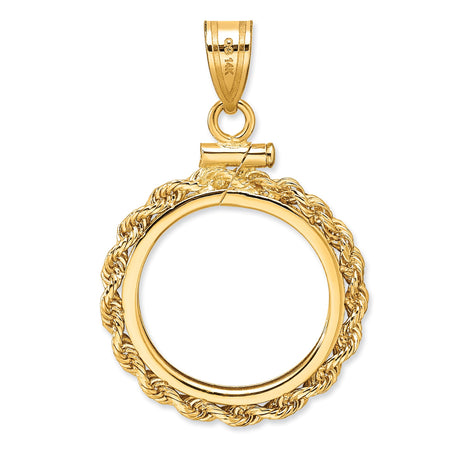 17 mm 10k Yellow Gold coin bezel pendant for US $5 American Buffalo — additional image