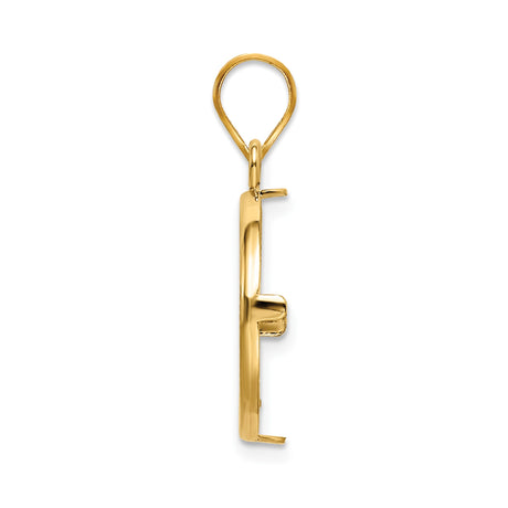 17 mm 14k Yellow Gold coin bezel pendant for US $5 American Buffalo — alternate view