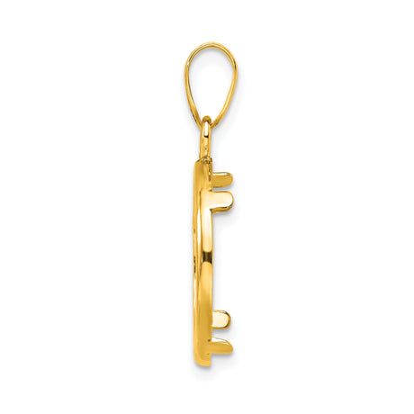 17 mm 14k Yellow Gold coin bezel pendant for US $5 American Buffalo — alternate view