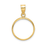 17 mm 14k Yellow Gold coin bezel pendant for US $5 American Buffalo