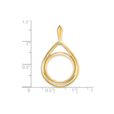 17 mm 14k Yellow Gold coin bezel pendant for US $5 American Buffalo — size reference (ruler)