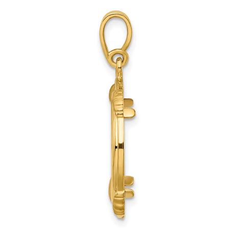 17 mm 14k Yellow Gold coin bezel pendant for US $5 American Buffalo — alternate view