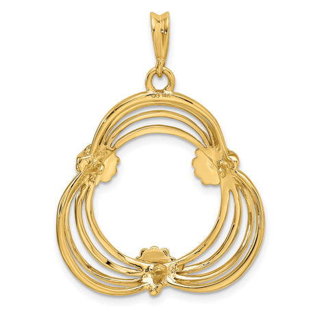 17 mm 14k Yellow Gold coin bezel pendant for US $5 American Buffalo — additional image