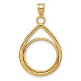 17 mm 14k Yellow Gold coin bezel pendant for US $5 American Buffalo