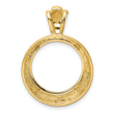 17 mm 14k Yellow Gold coin bezel pendant for US $5 American Buffalo — additional image