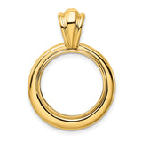 17 mm 14k Yellow Gold coin bezel pendant for US $5 American Buffalo