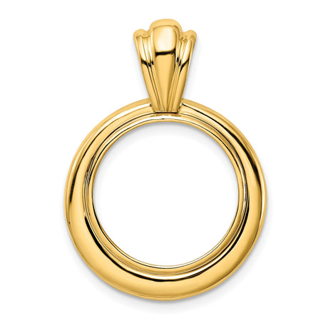 17 mm 14k Yellow Gold coin bezel pendant for US $5 American Buffalo