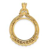 17 mm 14k Yellow Gold coin bezel pendant for US $5 American Buffalo — additional image