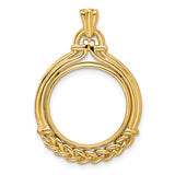 17 mm 14k Yellow Gold coin bezel pendant for US $5 American Buffalo