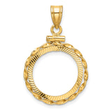 17 mm 14k Yellow Gold coin bezel pendant for US $5 American Buffalo