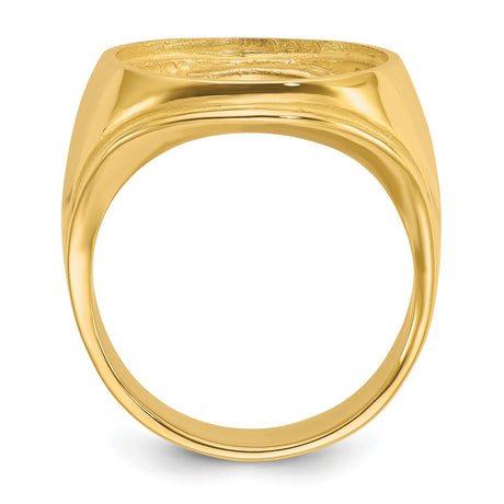 17 mm 14k Yellow Gold coin bezel ring for US $5 American Buffalo — alternate view