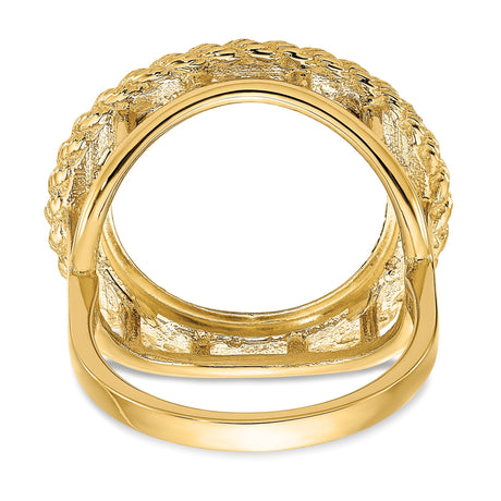 17 mm 14k Yellow Gold coin bezel ring for US $5 American Buffalo — additional image