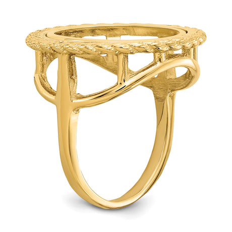 17 mm 14k Yellow Gold coin bezel ring for US $5 American Buffalo — additional image