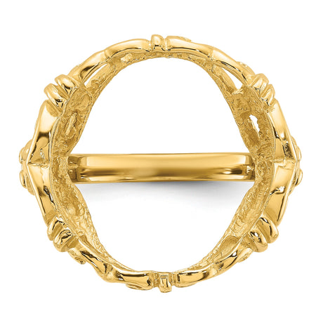 17 mm 14k Yellow Gold coin bezel ring for US $5 American Buffalo — additional image