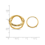 17 mm 14k Yellow Gold coin bezel ring for US $5 American Buffalo — size reference (ruler)