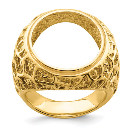 17 mm 14k Yellow Gold coin bezel ring for US $5 American Buffalo — additional image