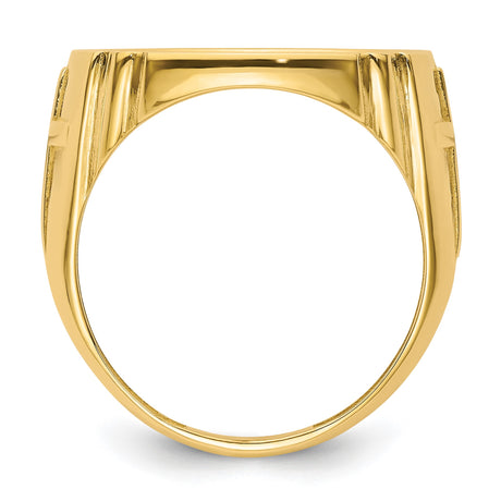 17 mm 14k Yellow Gold coin bezel ring for US $5 American Buffalo — alternate view