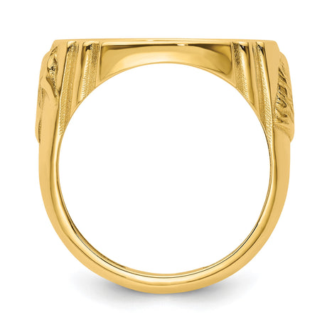 17 mm 14k Yellow Gold coin bezel ring for US $5 American Buffalo — alternate view