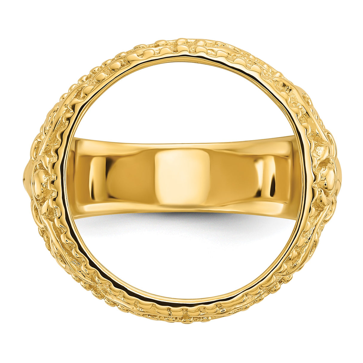 17 mm 14k Yellow Gold coin bezel ring for US $5 American Buffalo — additional image