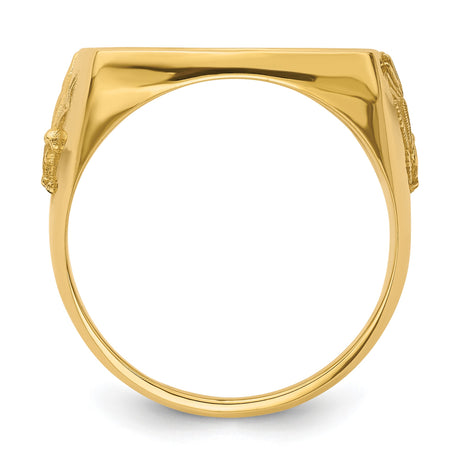 17 mm 14k Yellow Gold coin bezel ring for US $5 American Buffalo — alternate view