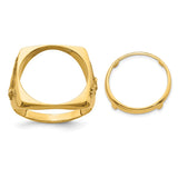 17 mm 14k Yellow Gold coin bezel ring for US $5 American Buffalo