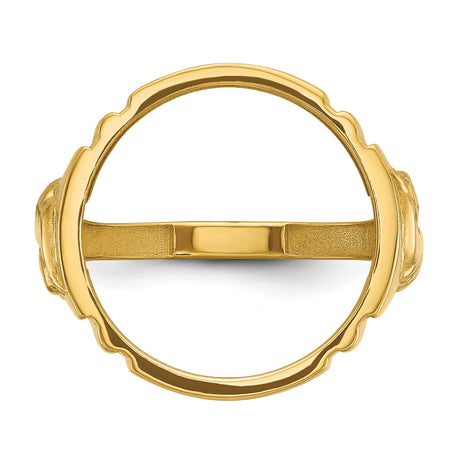 17 mm 14k Yellow Gold coin bezel ring for US $5 American Buffalo — additional image