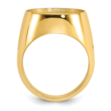 17 mm 14k Yellow Gold coin bezel ring for US $5 American Buffalo — alternate view