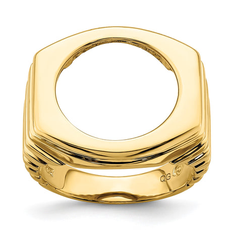 17 mm 14k Yellow Gold coin bezel ring for US $5 American Buffalo — additional image