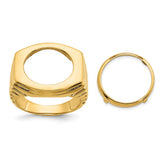 17 mm 14k Yellow Gold coin bezel ring for US $5 American Buffalo