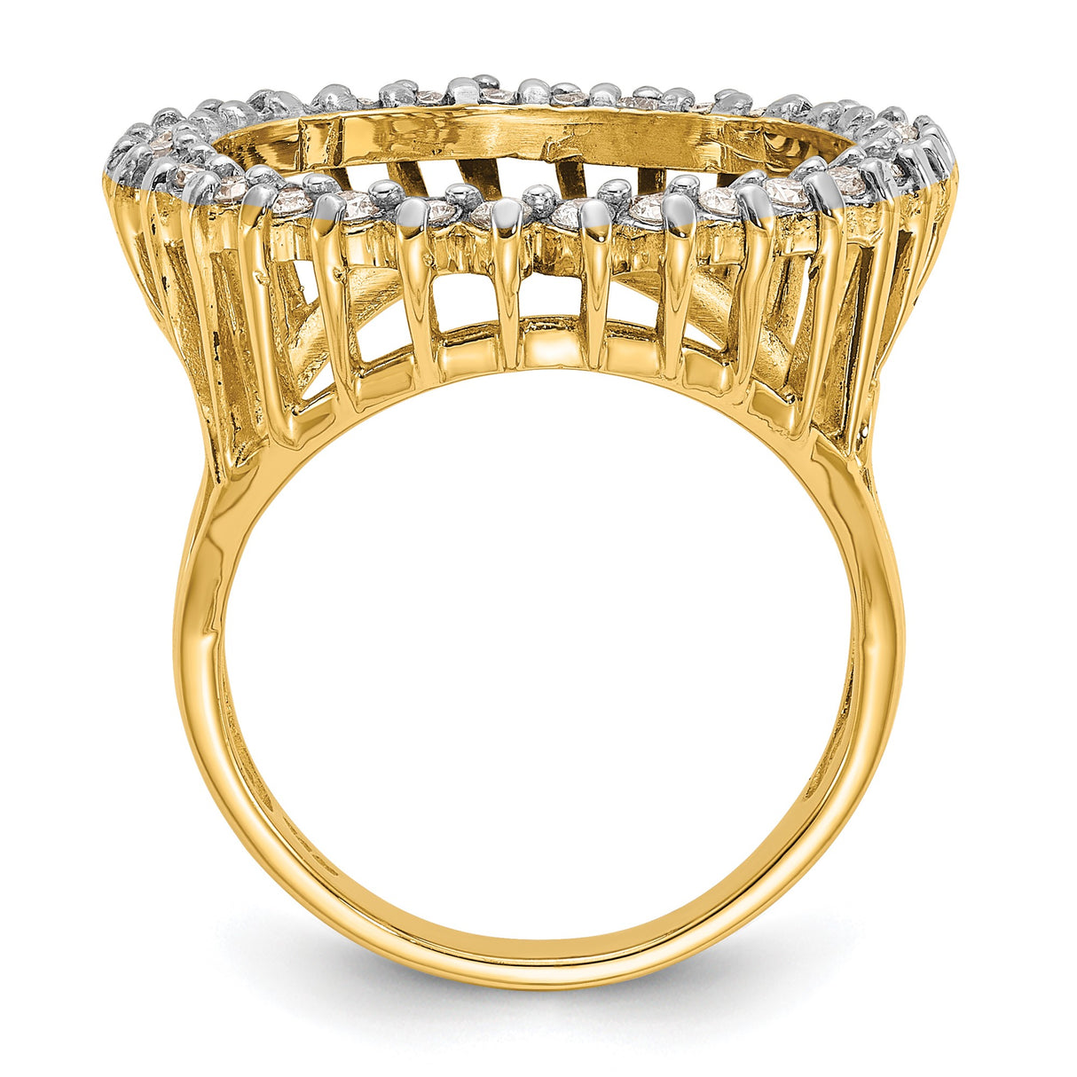 17 mm 14k Yellow Gold coin bezel ring for US $5 American Buffalo — alternate view