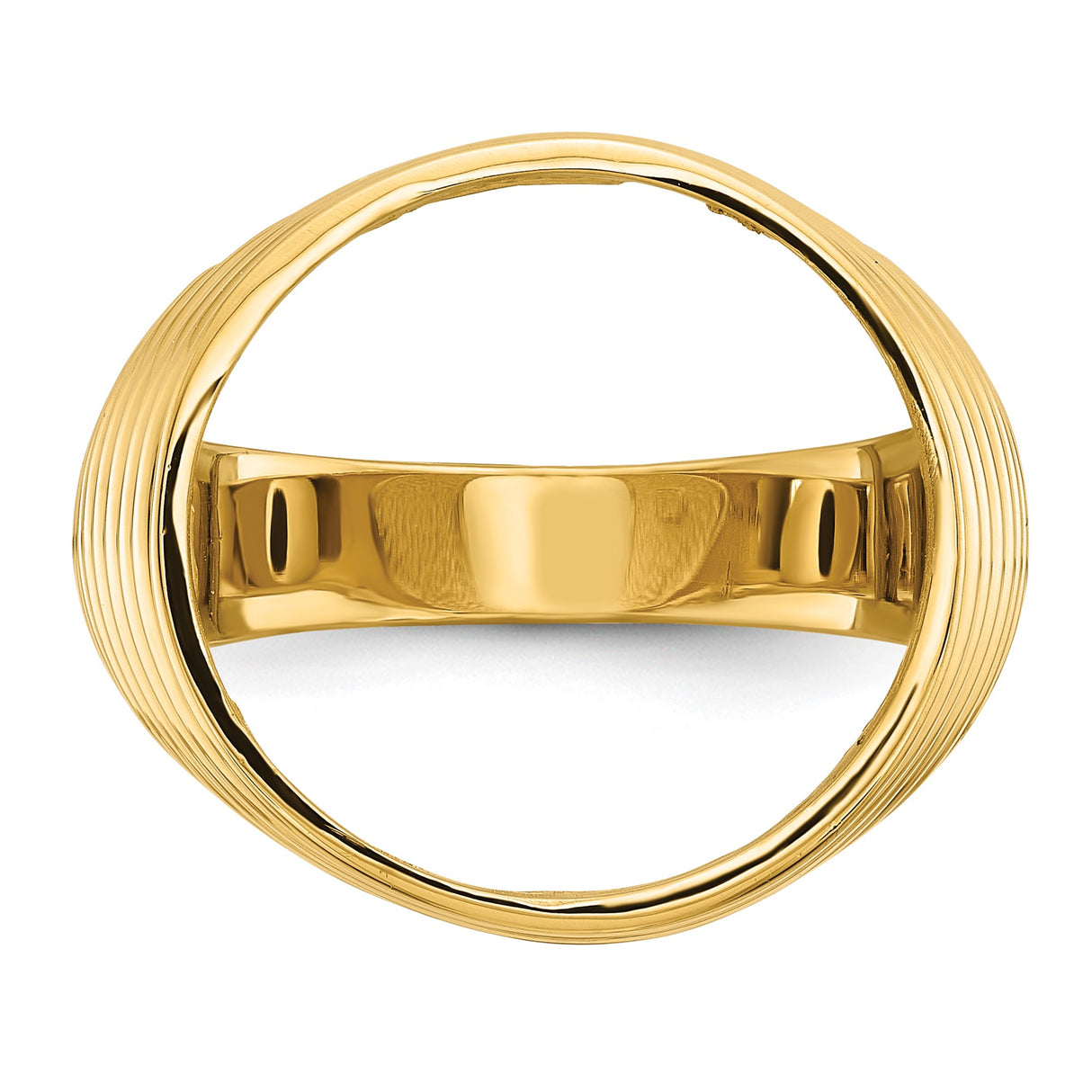 17 mm 14k Yellow Gold coin bezel ring for US $5 American Buffalo — additional image