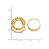 17 mm 14k Yellow Gold coin bezel ring for US $5 American Buffalo — size reference (ruler)