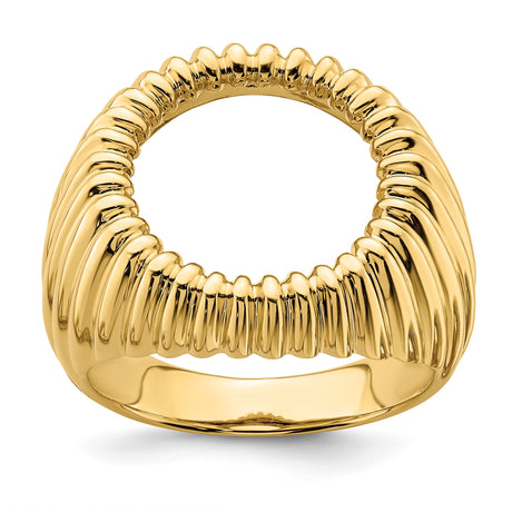 17 mm 14k Yellow Gold coin bezel ring for US $5 American Buffalo — additional image