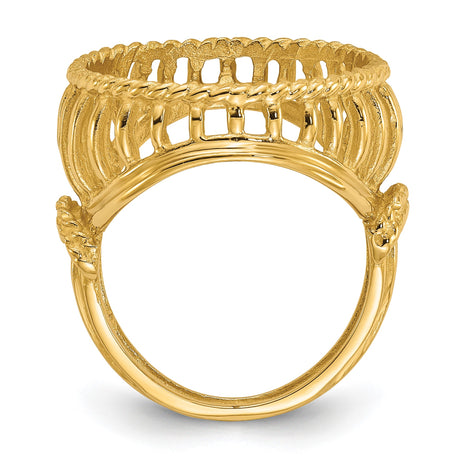 17 mm 14k Yellow Gold coin bezel ring for US $5 American Buffalo — alternate view