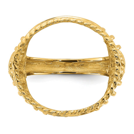 17 mm 14k Yellow Gold coin bezel ring for US $5 American Buffalo — additional image
